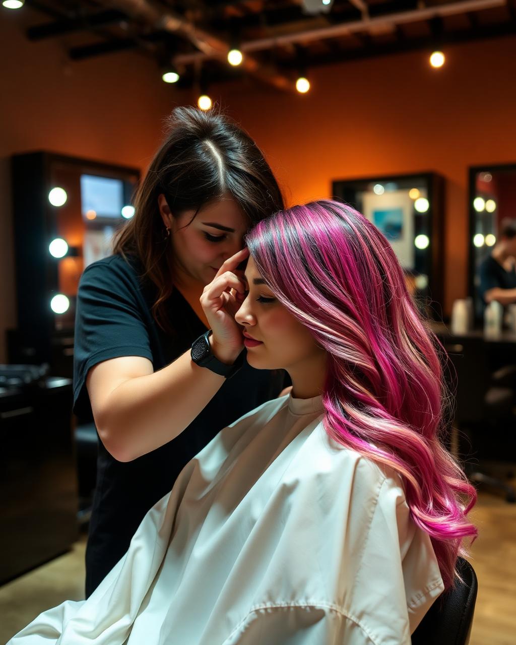 Vibrant hair color session