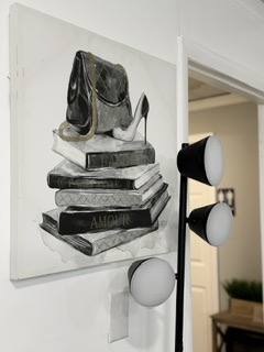 Curated artwork inside the salon